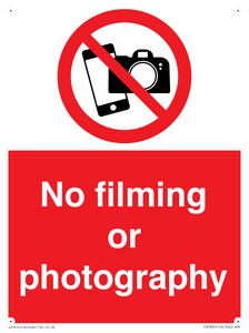 No filming or photography